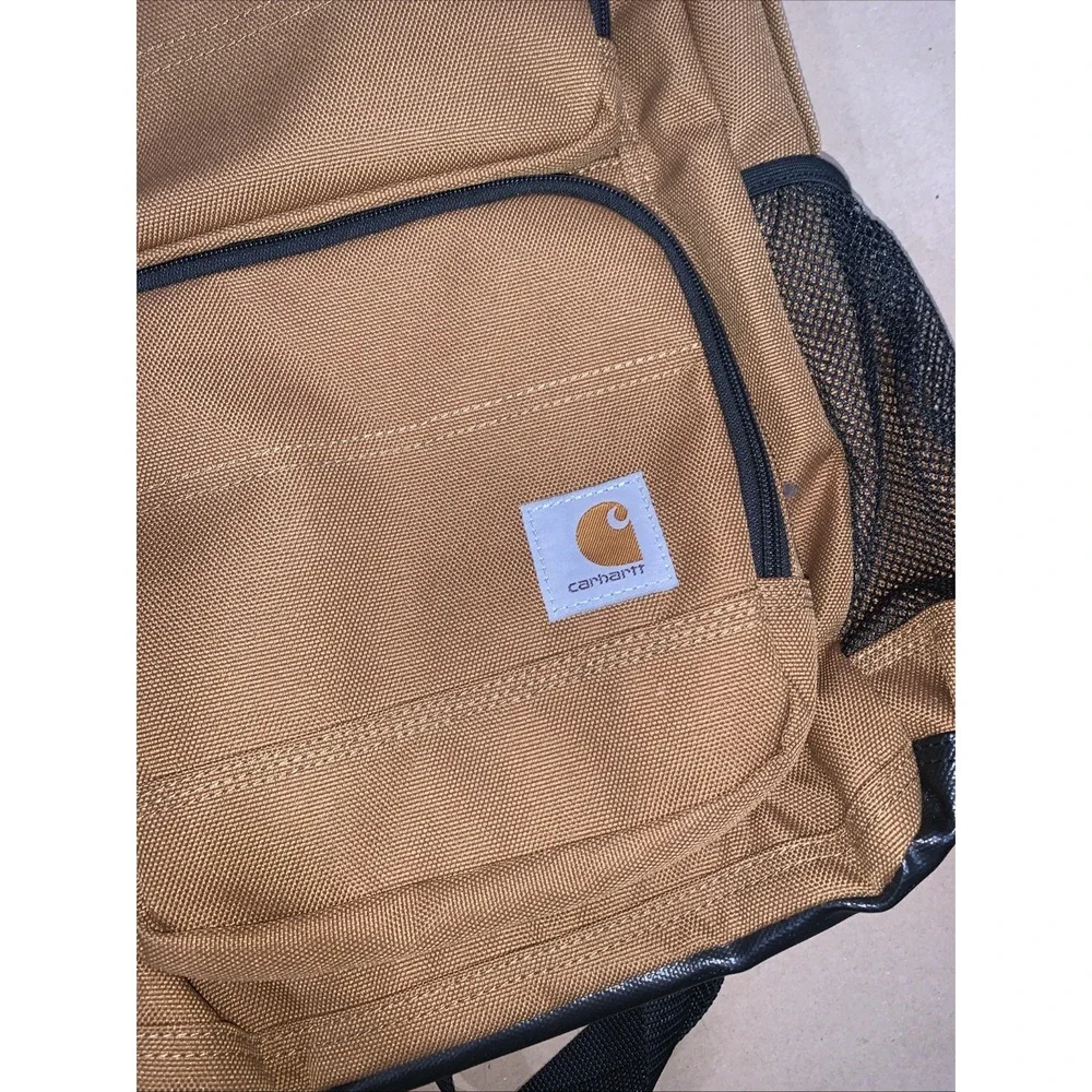 NWT 28L Dual Compartment CARHARTT backpack brown With Faux Leather Stylish